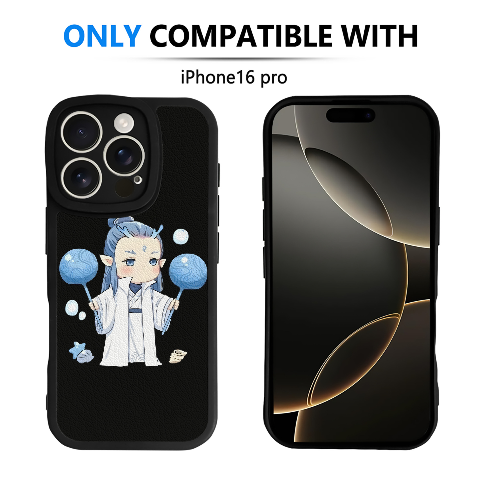（画像用） Ne Zha 2 ナタ 魔童の大暴れ 【iPhone 16シリーズ対応】シリコンスマホケース（レザー調） 材質：シリコン